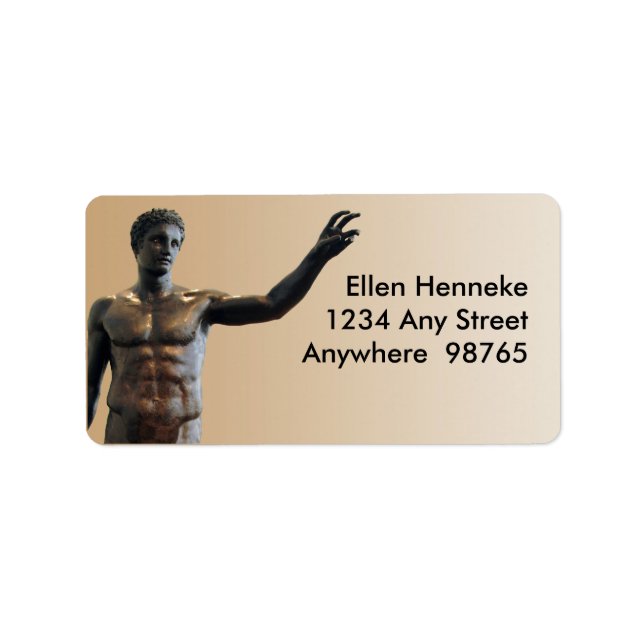 Antikythera Statue Adressetikett (Framsidan)