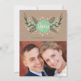 Antilers, Berries och Gräs Helgdag-fotokort Julkort