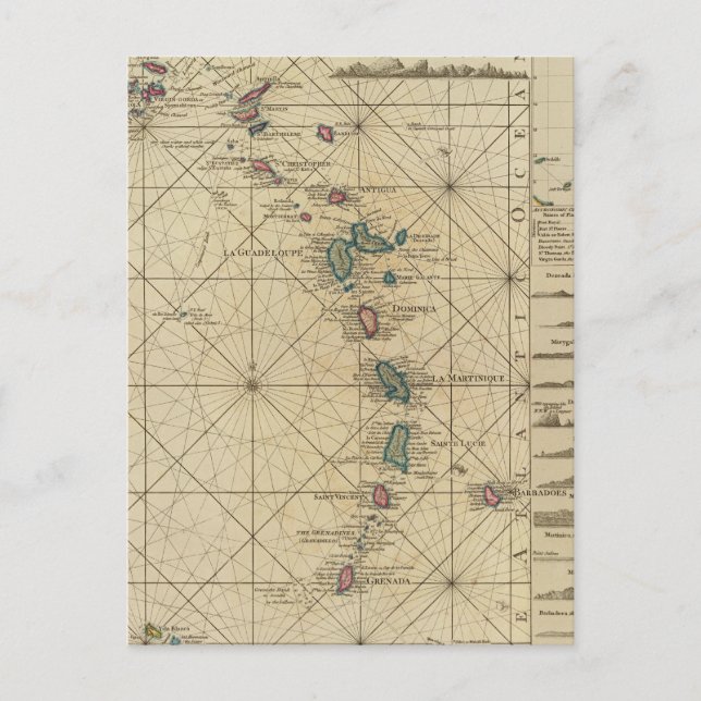 Antillerna, Charibbeöarna Vykort (Framsida)