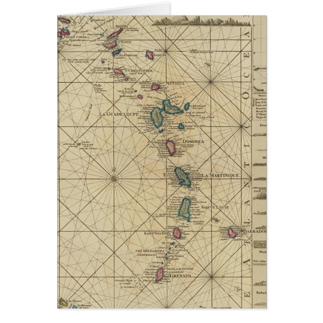Antillerna, Charibiöarna Hälsningskort (Framsidan)