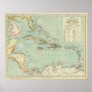 Antilles eller västra Indies Poster