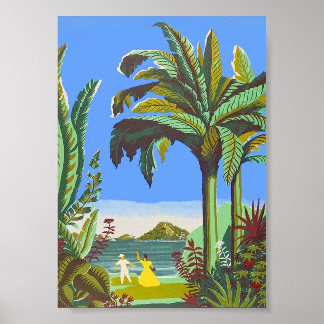 Antilles Västindien Colorful Vintage resor Poster (Framsidan)