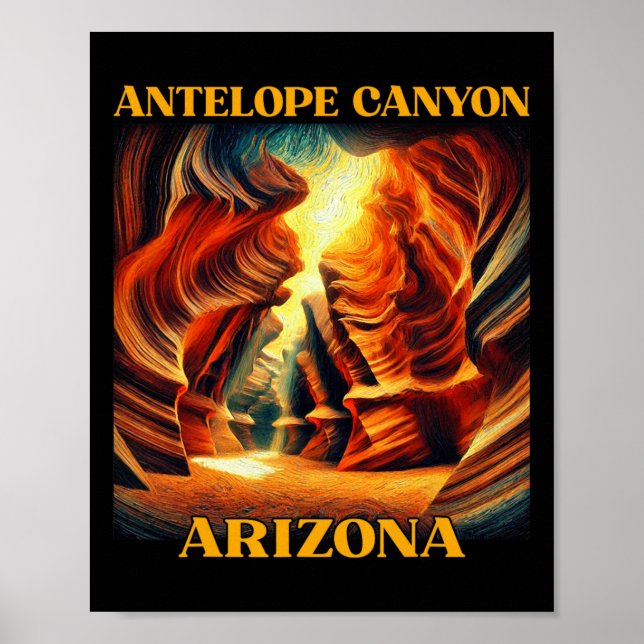 Antilop Canyon Arizona Vandring Camping  Poster (Framsidan)