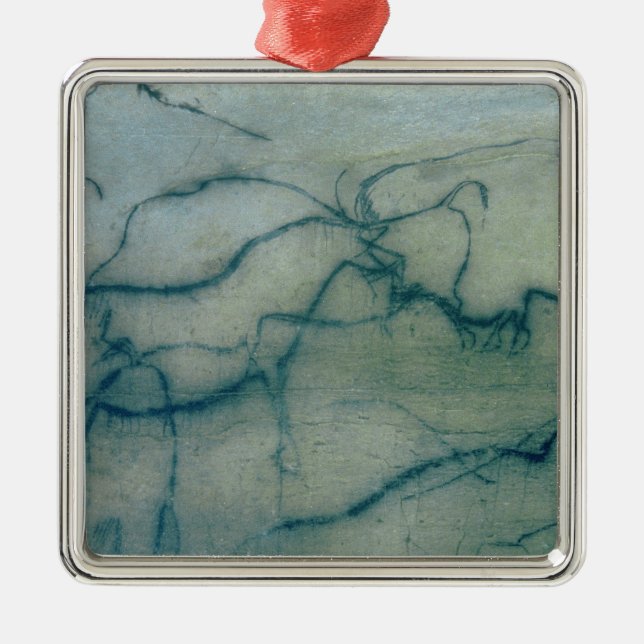 Antilop och bison, Perigordian (grottamålning) Julgransprydnad Metall (Framsidan)