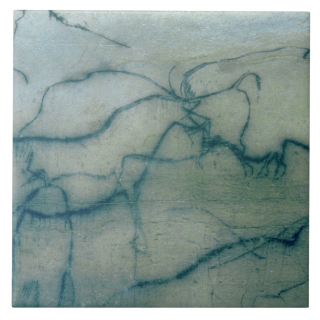 Antilop och bison, Perigordian (grottamålning) Kakelplatta (Framsidan)