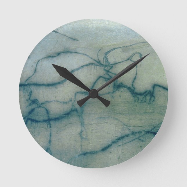 Antilop och bison, Perigordian (grottamålning) Rund Klocka (Framsida)