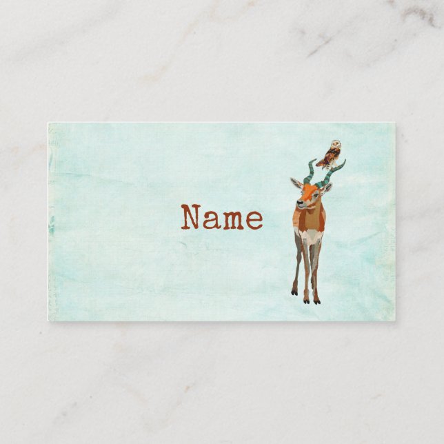 ANTILOP- & UGGLAvisitkort Visitkort (Baksida)