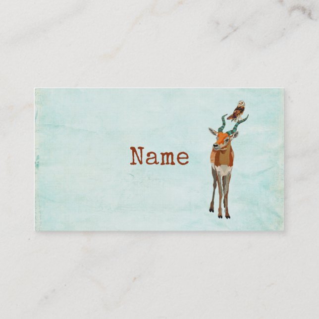 ANTILOP- & UGGLAvisitkort Visitkort (Baksida)