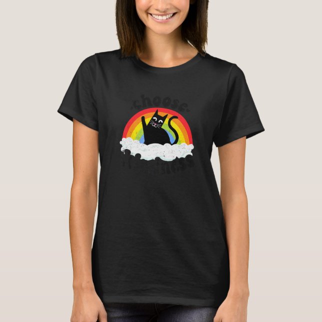 Antimobbning Regnbåge Fred Snäll Hipp Cat Välj T Shirt (Framsida)