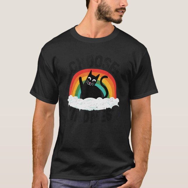 Antimobbning Regnbåge Fred Snäll Hipp Cat Välj T Shirt (Framsida)