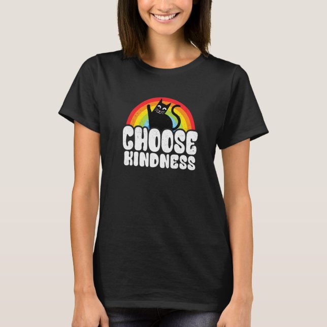 Antimobbning Regnbåge Fred Snäll Hipp Cat Välj T Shirt (Framsida)