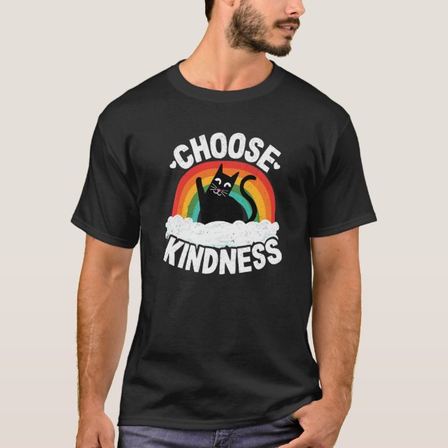 Antimobbning Regnbåge Fred Snäll Hipp Cat Välj T Shirt (Framsida)