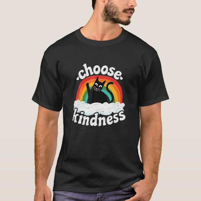 Antimobbning Regnbåge Fred Snäll Hipp Cat Välj T Shirt (Framsida)