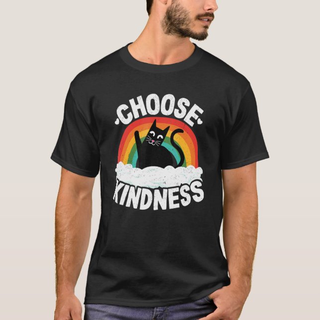 Antimobbning Regnbåge Fred Snäll Hipp Cat Välj T Shirt (Framsida)
