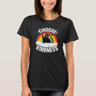Antimobbning Regnbåge Fred Snäll Hippie Katt Välj T Shirt