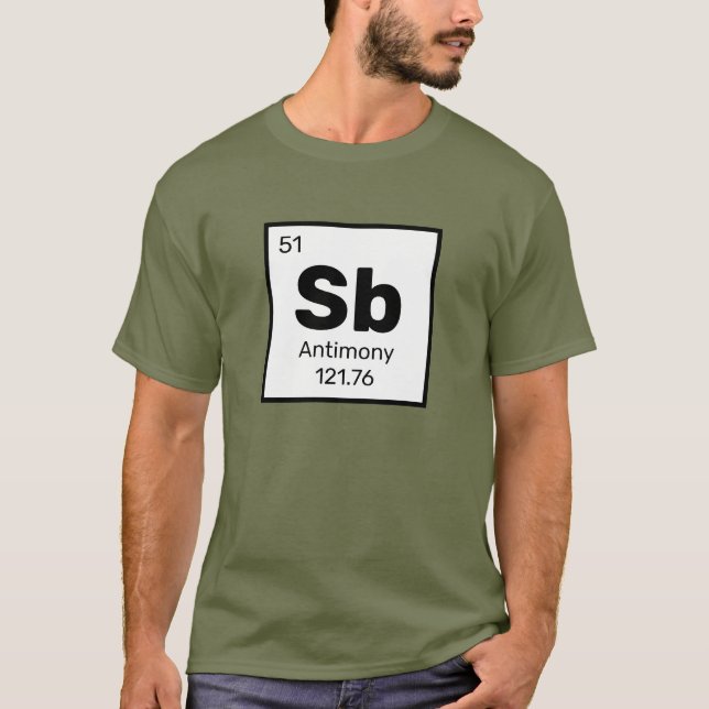 Antimon/Periodiska Bord - Sb Inslag T-Shirt (Framsida)