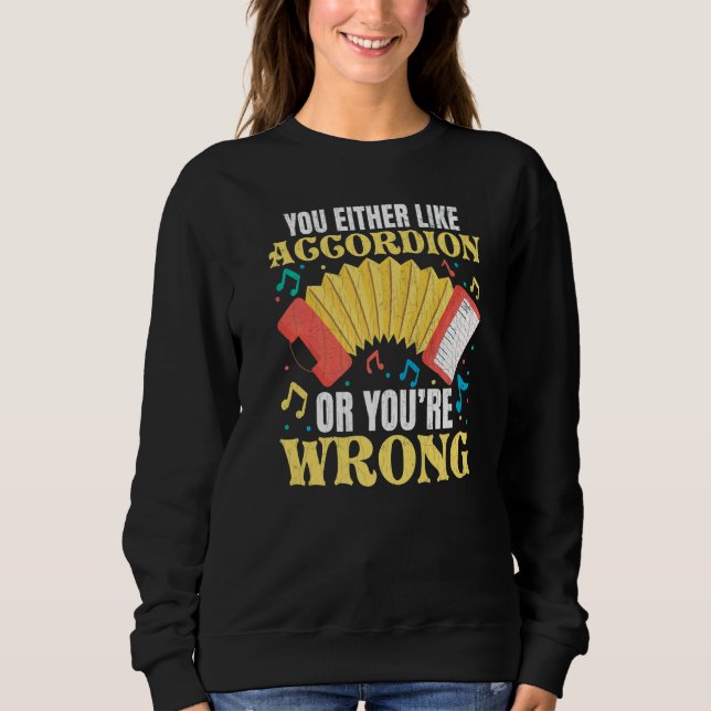 Antingen Gillar Du Dragspel Musik Dragspel Spelare T Shirt (Framsida)