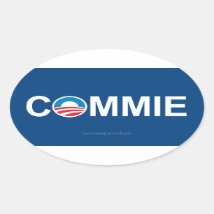 Antiobama Commie Ovalt Klistermärke