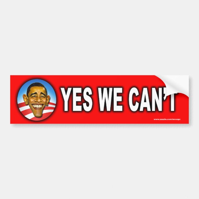 AntiObama "Ja, vi kan inte"-dekal Bildekal (Framsidan)