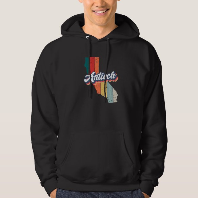 Antioch City Retro Vintage Hometown California Hoodie (Framsida)