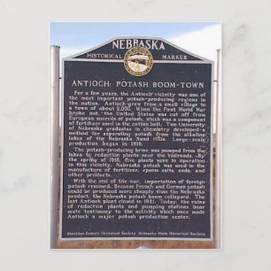 Antioch, Nebraska historiska markör Vykort