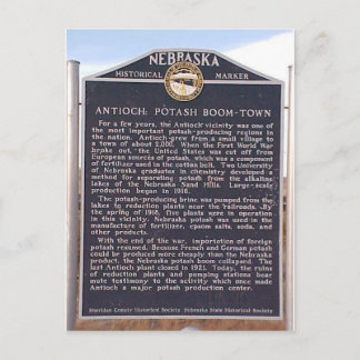 Antioch, Nebraska historiska markör Vykort