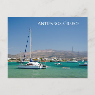 Antiparos Båtar Grekisk Ö-postkort Vykort