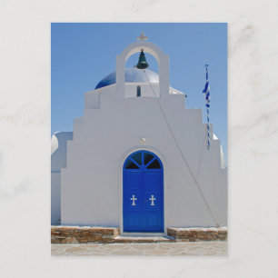 Antiparos Blå och Vita Kapell Vykort