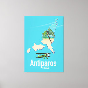 Antiparos Grekland reser karta Canvastryck