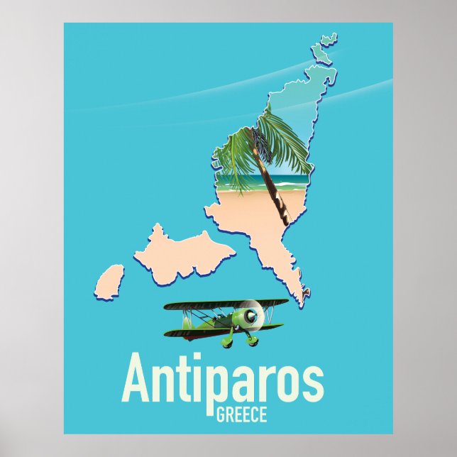 Antiparos Grekland reser karta Poster (Framsidan)