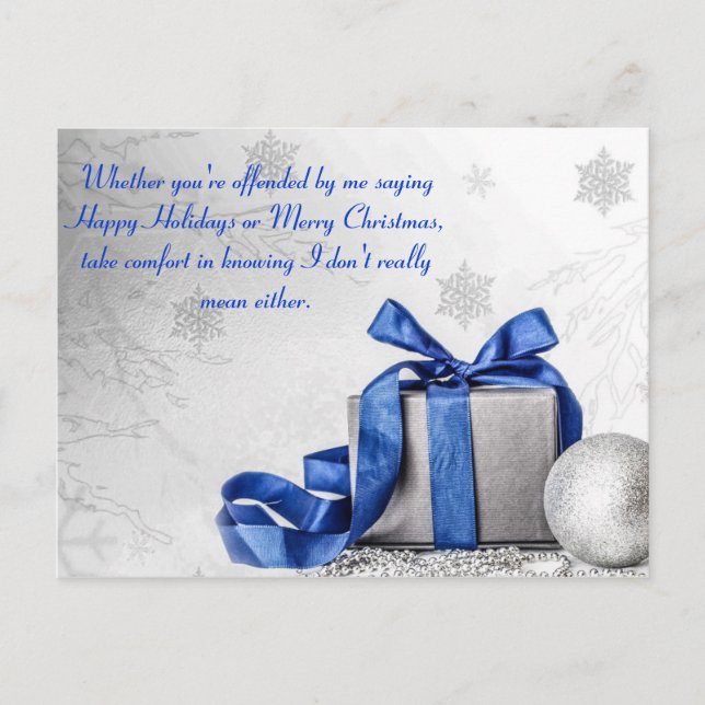 Antipolitiskt korrekt julsnöflake helg vykort (Framsida)