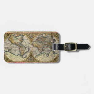Antique 1590 Wold Karta Bagagebricka