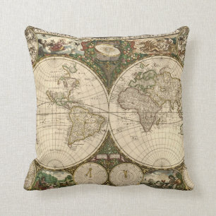 Antique 1660 World Map av Frederick de Wit Kudde