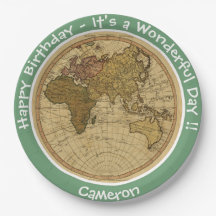 Antique 1786 Östra Hemisphere Karta Temaparty