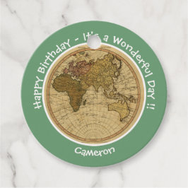 Antique 1786 Östra Hemisphere Karta Temaparty Gåvor Etiketter