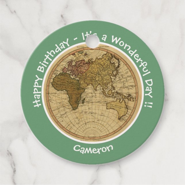 Antique 1786 Östra Hemisphere Karta Temaparty Gåvor Etiketter (Framsida)