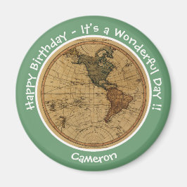 Antique 1786 Westerna Hemisphere Karta Temaparty Magnet
