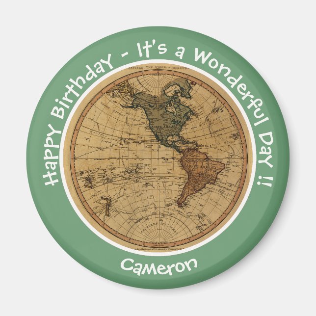 Antique 1786 Westerna Hemisphere Karta Temaparty Magnet (Framsidan)