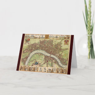 Antique 17:e århundradets Karta i London W. Hollar Kort