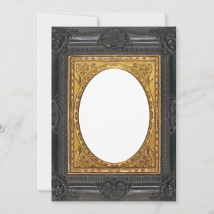 Antique 1800s Black and Guld-foto ram Julkort