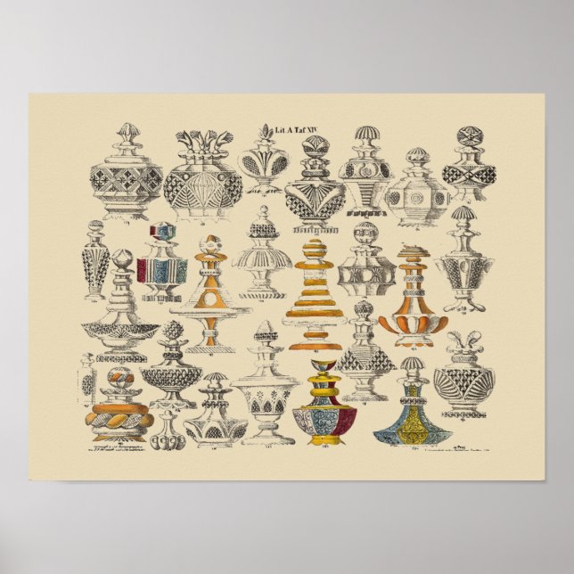 Antique 1828 Flaska-design Poster (Framsidan)