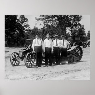 Antique 1920s Road Construction Equipment Poster