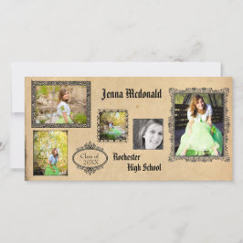 Antique 5 Photos - Grad Announcement PhoCard Meddelande