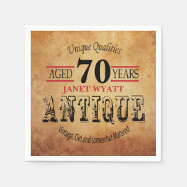 Antique 70:e födelsedagsdesignen pappersservett