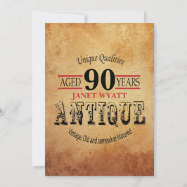 Antique 90:e Birthday Inbjudningar