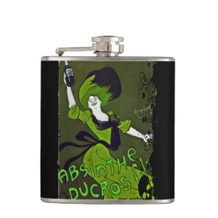 Antique Absinthe annonsflask Fickplunta