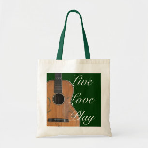 Antique Acoustic Guitar Tote Tygkasse