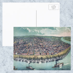 Antique Aerial Karta of Saint Louis, Missouri, 185 Vykort