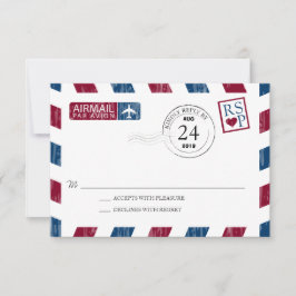 Antique Airmail Bröllop OSA Kort