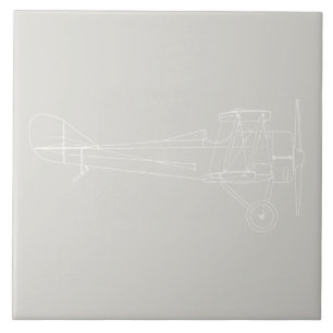 Antique Airplan Diagram Aviation Art ANPASSNINGSBA Kakelplatta